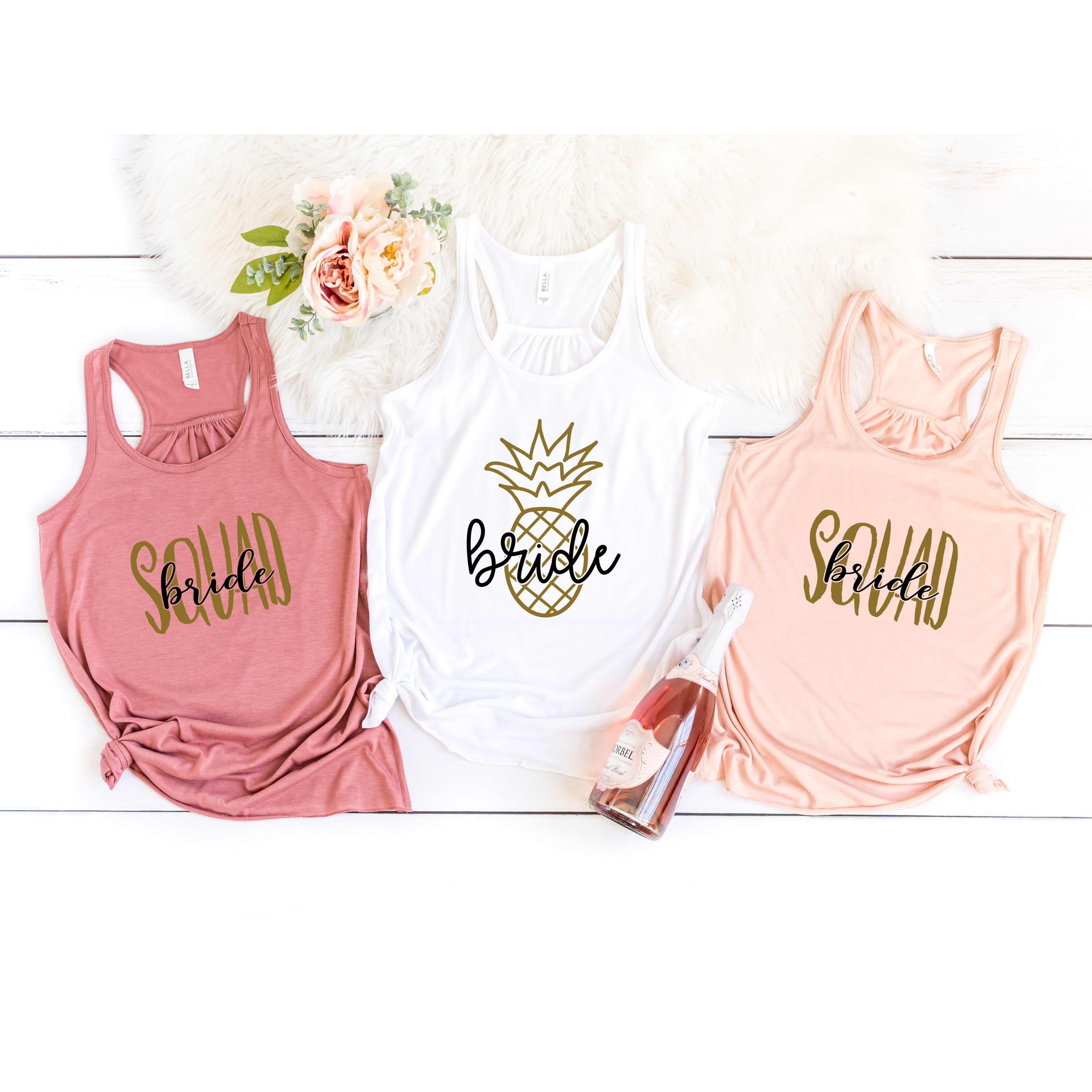 Bride squad vest store tops